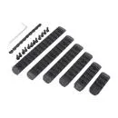 POLYMER 20MM RAILS FOR M-LOK AND KEYMOD 6 PIECES SET BLACK